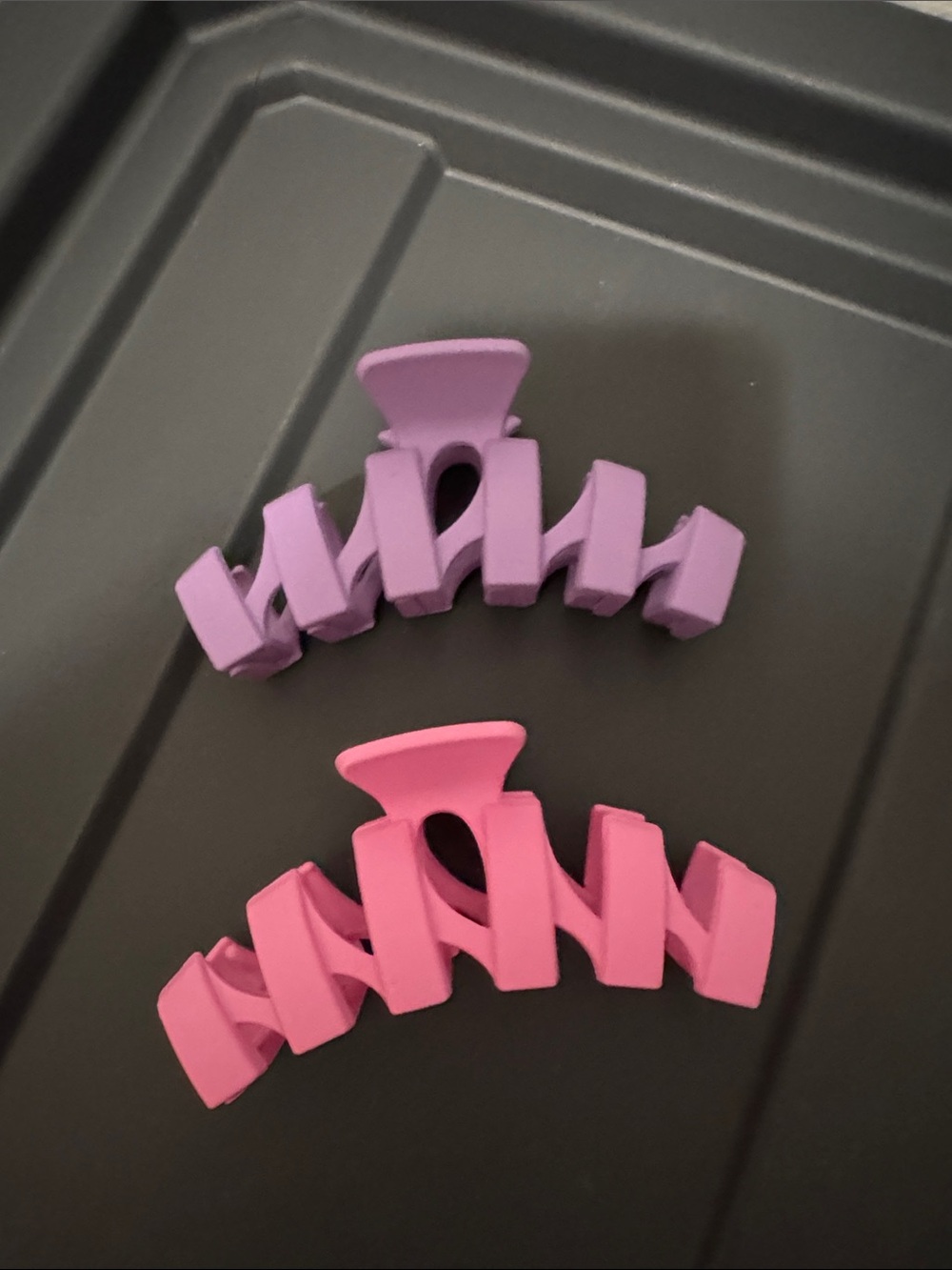 Kids Pink and Lavender Hair Claw Clips - 2 Pack